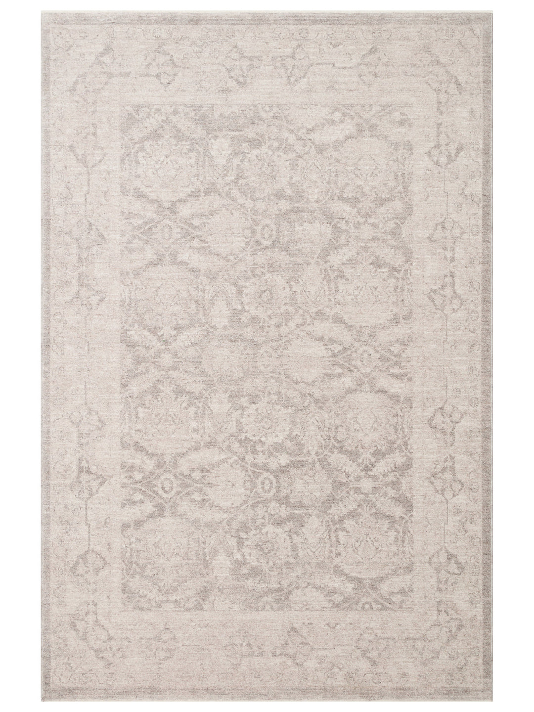 Tabriz Series Vintage Patterned Modern Soft Textured Carpet 01 GREY