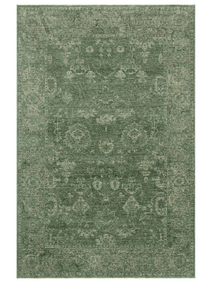 Tabriz Series Vintage Antique Patterned Modern Soft Textured Carpet 02 GREEN