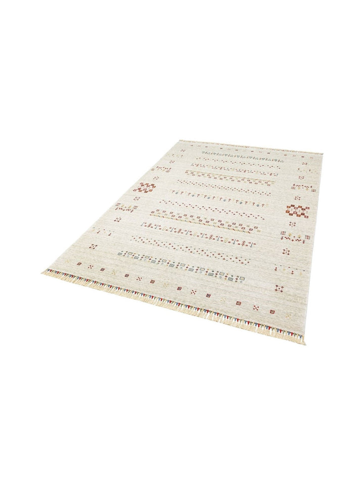 Oushak Carnaval %100 natürlich, leicht zu reinigen, handgefertigter TENCEL™ moderner Uşak-Teppich 06 BEIGE
