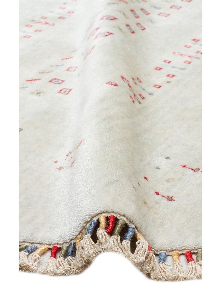 Oushak Carnaval %100 natürlich, leicht zu reinigen, handgefertigter TENCEL™ moderner Uşak-Teppich 06 BEIGE Q