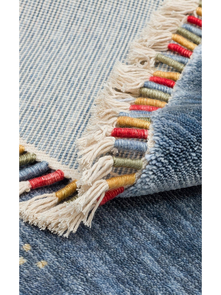 Oushak Carnaval %100 natürlich, leicht zu reinigen, handgefertigter TENCEL™ moderner Uşak-Teppich 06 BLUE Q