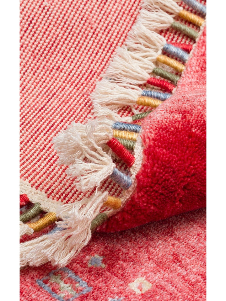 Oushak Carnaval %100 natürlich, leicht zu reinigen, handgefertigter TENCEL™ moderner Uşak-Teppich 06 RED Q