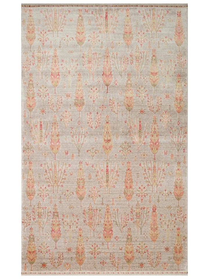 Oushak Carnaval %100 natürlich, leicht zu reinigen, handgefertigter TENCEL™ moderner Uşak-Teppich 08 BEIGE AUTUMN