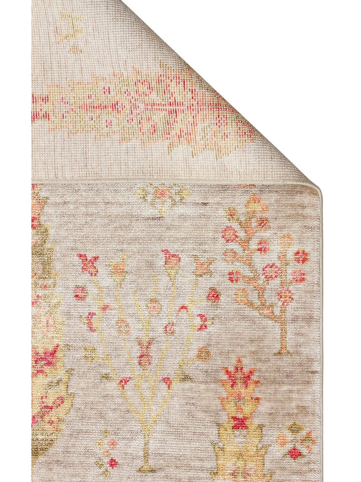 Oushak Carnaval %100 natürlich, leicht zu reinigen, handgefertigter TENCEL™ moderner Uşak-Teppich 08 BEIGE AUTUMN