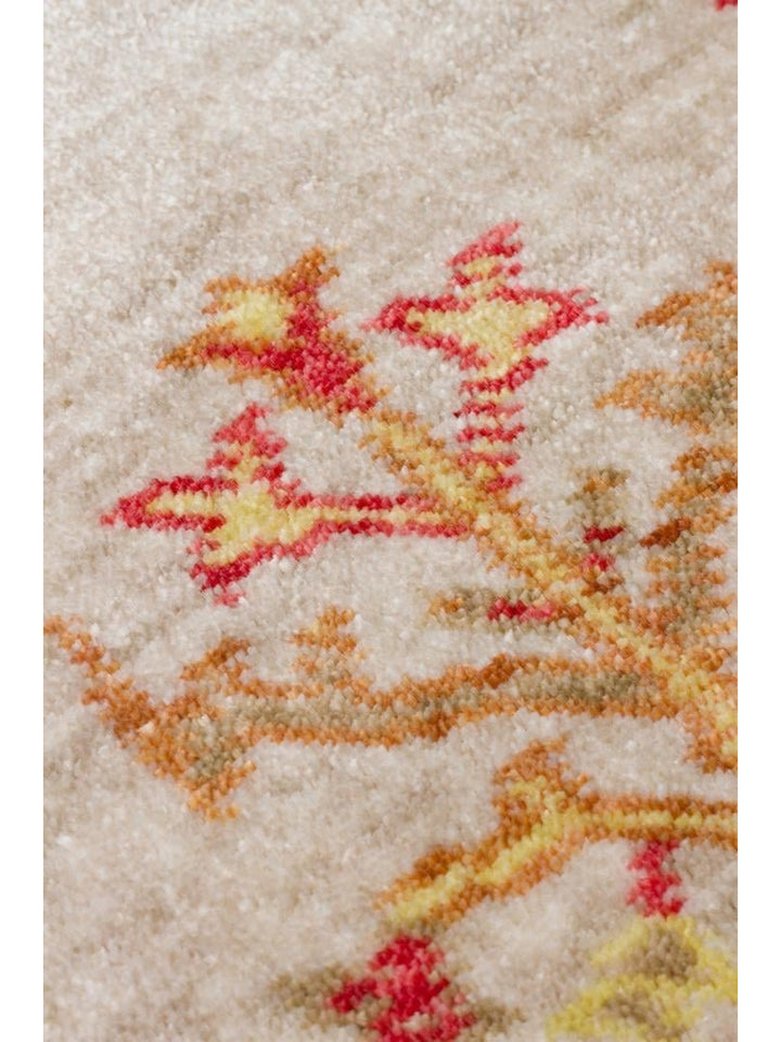 Oushak Carnaval Tapis Uşak Moderne TENCEL™ 100 % Naturel, Facile à Nettoyer, Fait Main 08 BEIGE AUTUMN Q