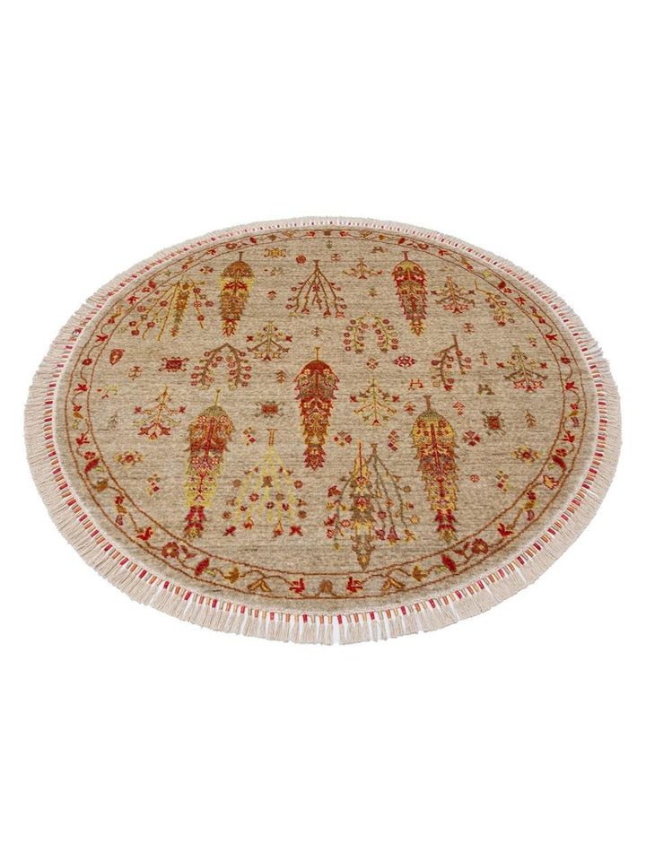 Oushak Carnaval Tapis Uşak Moderne TENCEL™ 100 % Naturel, Facile à Nettoyer, Fait Main 08 BEIGE AUTUMN Q