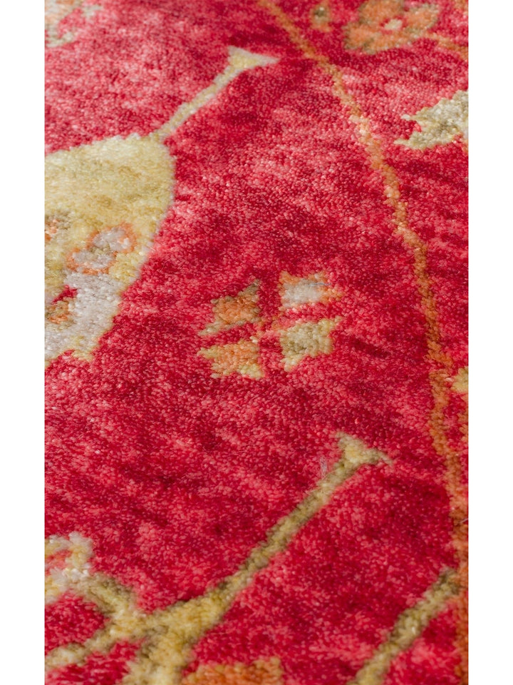 Oushak Carnaval Tapis Uşak Moderne TENCEL™ 100 % Naturel, Facile à Nettoyer, Fait Main 08 RED AUTUMN Q