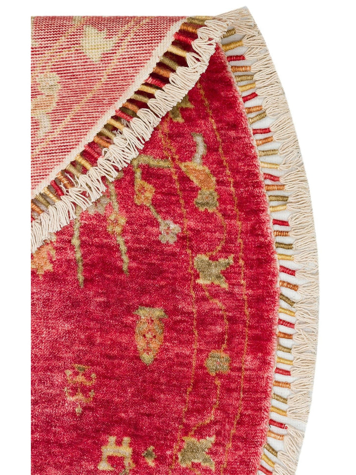 Oushak Carnaval Tapis Uşak Moderne TENCEL™ 100 % Naturel, Facile à Nettoyer, Fait Main 08 RED AUTUMN Q
