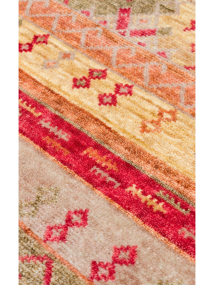 Oushak Carnaval Tapis Uşak Moderne TENCEL™ 100 % Naturel, Facile à Nettoyer, Fait Main 12 RED AUTUMN