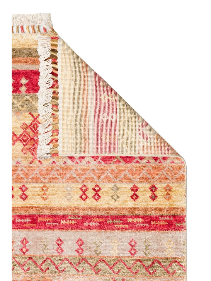 Oushak Carnaval Tapis Uşak Moderne TENCEL™ 100 % Naturel, Facile à Nettoyer, Fait Main 12 RED AUTUMN