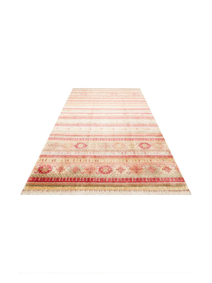 Oushak Carnaval Tapis Uşak Moderne TENCEL™ 100 % Naturel, Facile à Nettoyer, Fait Main 12 RED AUTUMN
