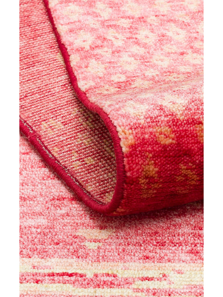 Oushak Carnaval 100 % naturel, facile à nettoyer, fabriqué à la main avec TENCEL™, tapis moderne d'Uşak ZR 15 RED AUTUMN