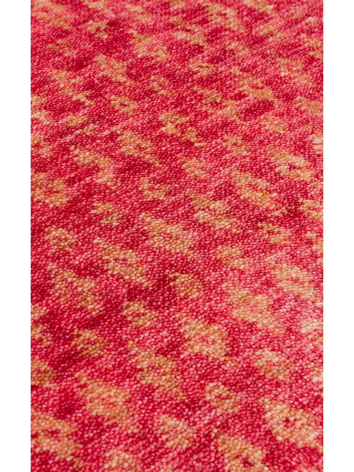 Oushak Carnaval 100 % naturel, facile à nettoyer, fabriqué à la main avec TENCEL™, tapis moderne d'Uşak ZR 15 RED AUTUMN
