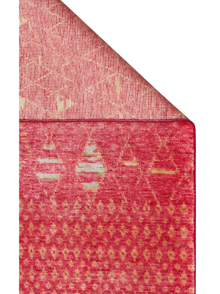 Oushak Carnaval 100 % naturel, facile à nettoyer, fabriqué à la main avec TENCEL™, tapis moderne d'Uşak ZR 15 RED AUTUMN