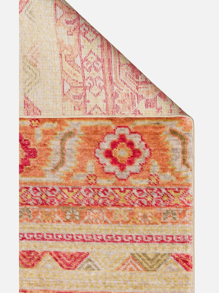 Oushak Carnaval %100 Naturel Kolay Temizlenir El Emeğiyle Üretilen TENCEL™ Modern Uşak Halısı 17 RED AUTUMN - Carpetdocia