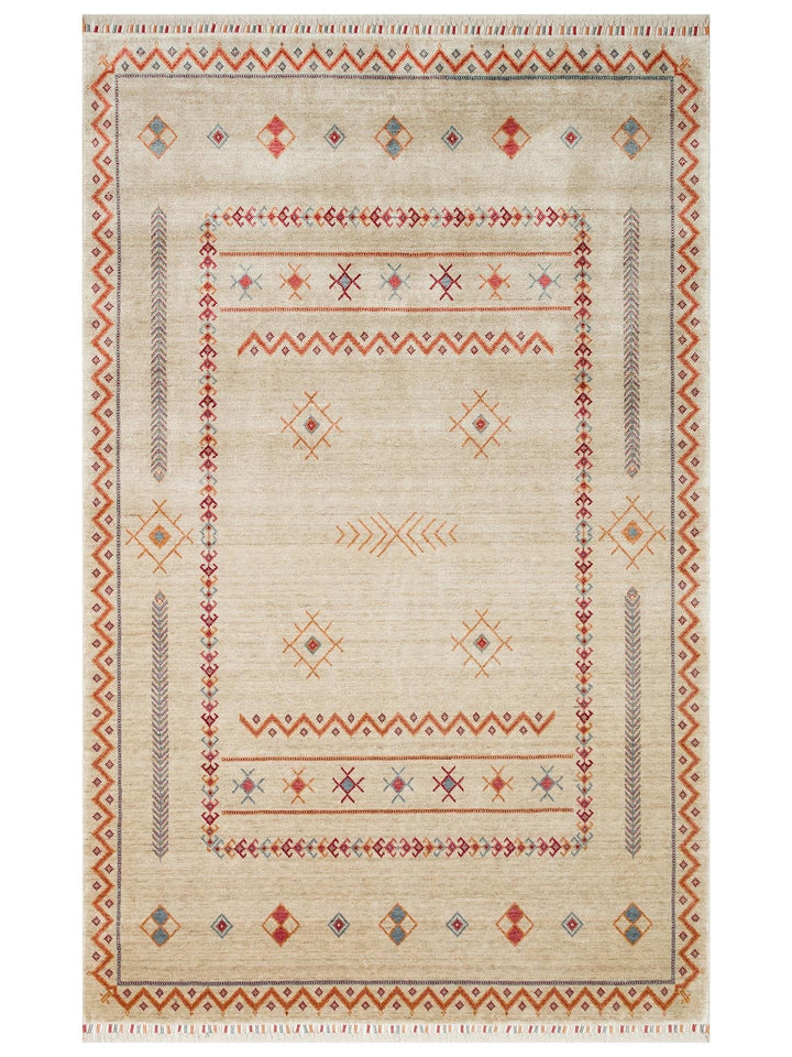 Oushak Carnaval 100 % naturel, facile à nettoyer, fabriqué à la main avec TENCEL™, tapis moderne d'Uşak 20 LIGHT MULTY