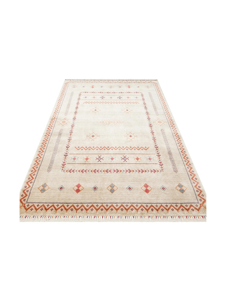 Oushak Carnaval 100 % naturel, facile à nettoyer, fabriqué à la main avec TENCEL™, tapis moderne d'Uşak 20 LIGHT MULTY