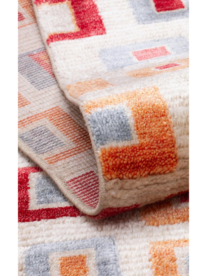 Oushak Carnaval 100 % naturel, facile à nettoyer, fabriqué à la main avec TENCEL™, tapis moderne d'Uşak 21 BEIGE MULTY