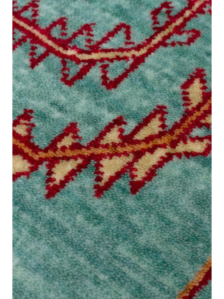 Oushak Carnaval 100% natürliche, leicht zu reinigende, handgefertigte TENCEL™ moderner Uşak-Teppich 22 TURQUOISE