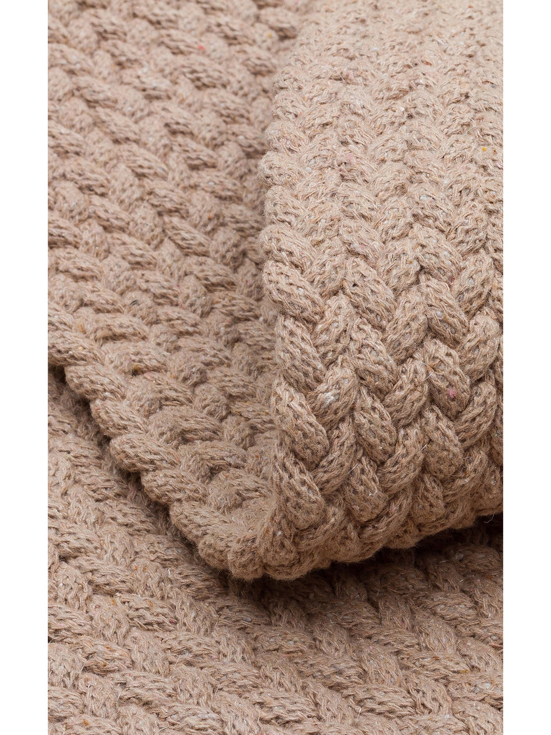 Cancun Renkli Jüt Görünümlü Hasır Örgü Halı 18 BEIGE - Carpetdocia