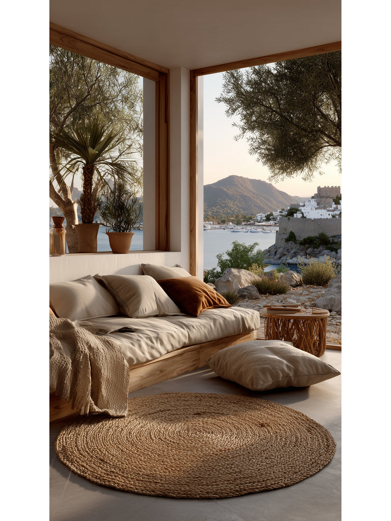 Crown Jute 100% Natural Hand Woven Living Room Corridor Entrance Kitchen Balcony Wicker Carpet 01R NATURAL