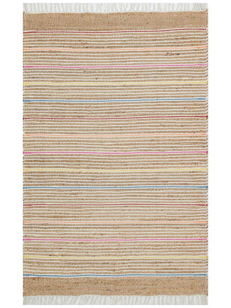 Crown Jute 100% Natural Hand Woven Living Room Corridor Entrance Kitchen Balcony Wicker Carpet 05 NAT.MULTY