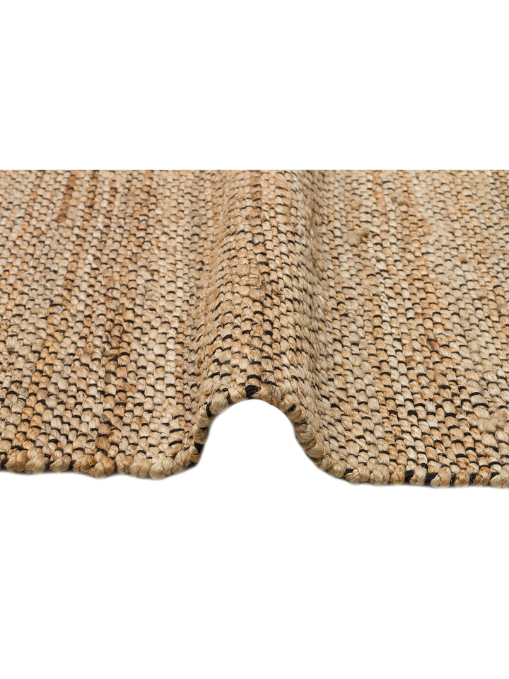 Crown Jüt %100 Naturel El Dokuma Oturma Odası Koridor Antre Mutfak Balkon Hasır Halı 07 NATURAL BLAC - Carpetdocia
