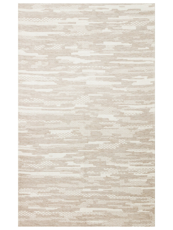 Didim Kaymaz Tabanlı Modern Oturma Odası Salon Koridor Mutfak İnce Dokuma Halı 01 CREAM - Carpetdocia