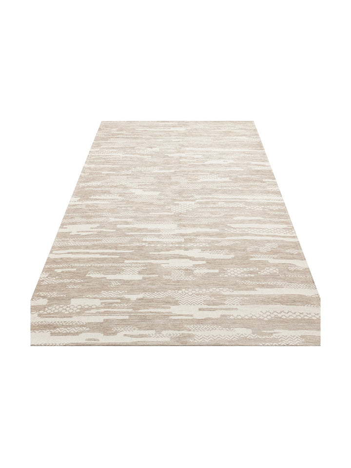 Didim Kaymaz Tabanlı Modern Oturma Odası Salon Koridor Mutfak İnce Dokuma Halı 01 CREAM - Carpetdocia
