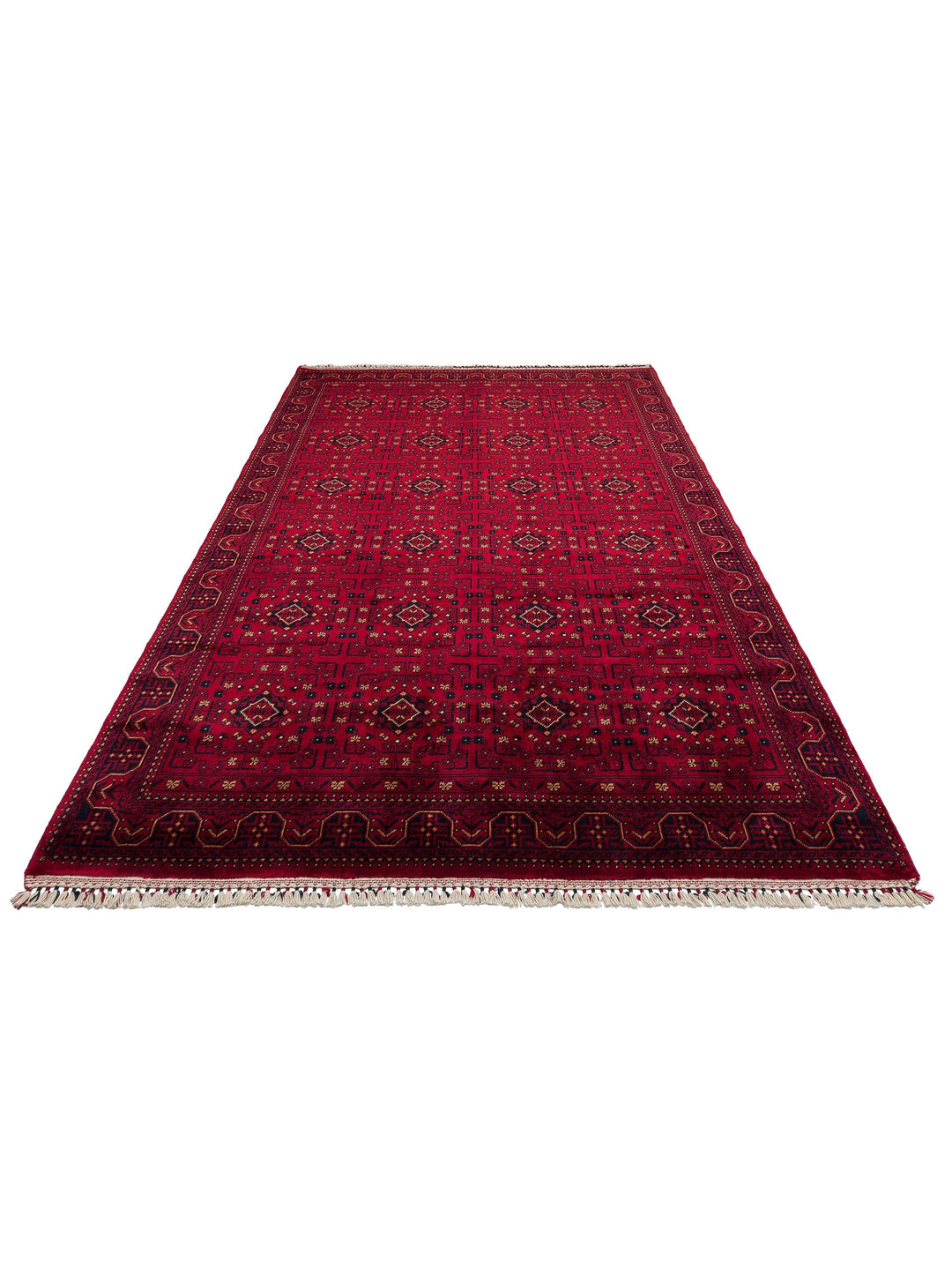 Kabil Afgan Yağcıbedir Desenli El Emeğiyle Özel Tezgahlarda Üretilen Tensel Uşak Halısı 960 RED - Carpetdocia