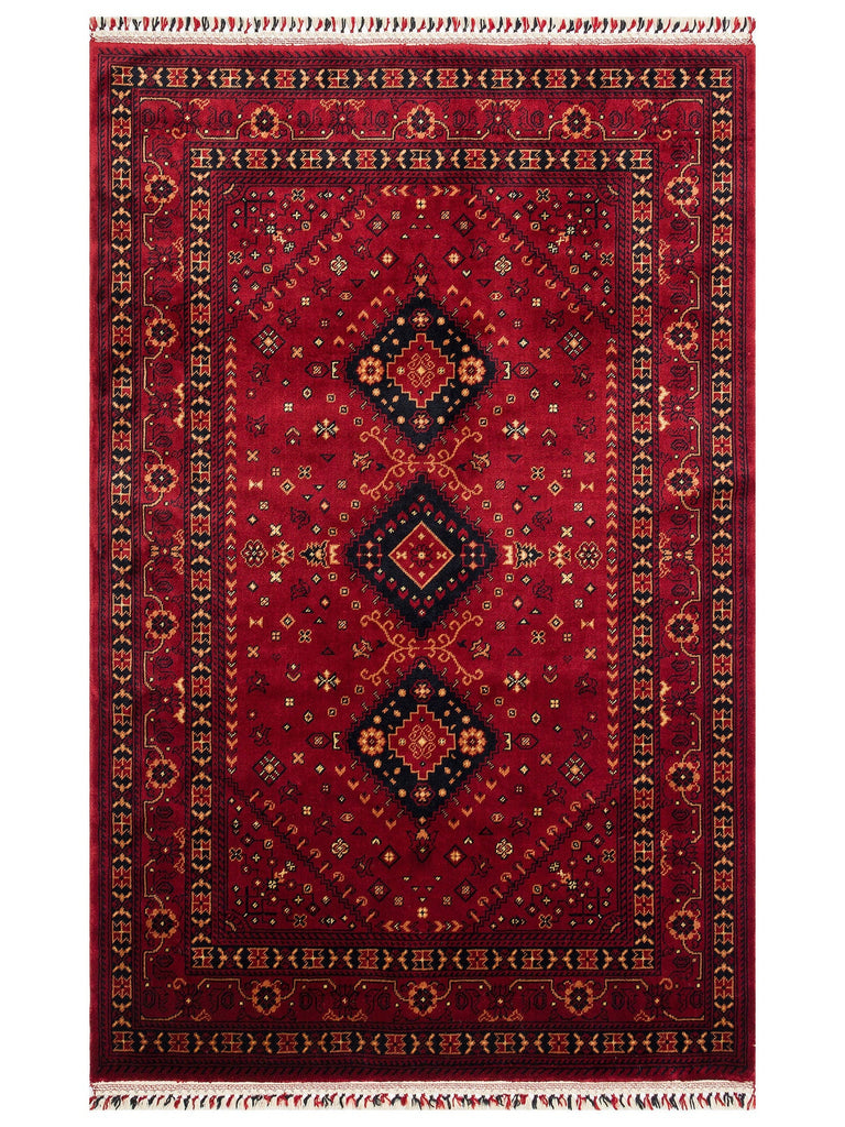 Kabul Afghan Yagcibedir Patterned Handcrafted Tensel Usak Carpet Produced on Special Looms 961 RED