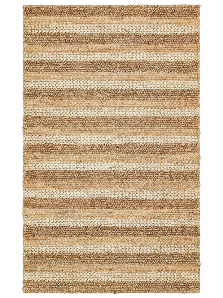 Knit Jüt Farklı Örgü Dokusuna Sahip El Dokuma Naturel Jüt Hasır Halı 1410 NATURAL XW - Carpetdocia