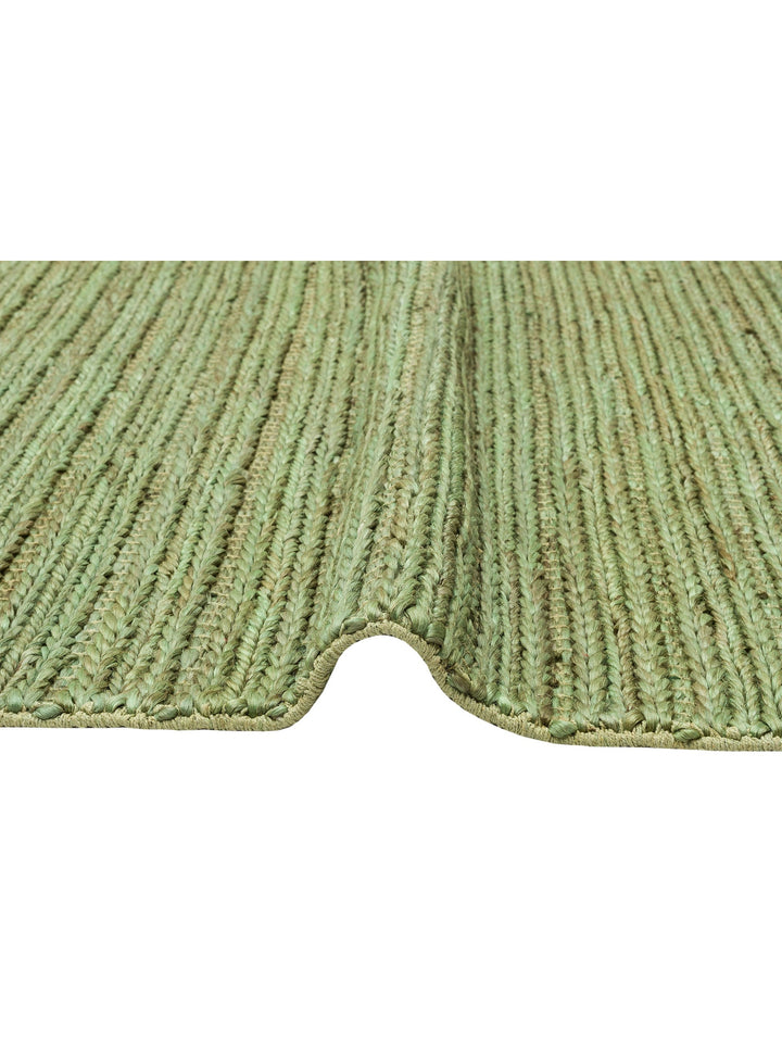 Knit Jüt Farklı Örgü Dokusuna Sahip El Dokuma Naturel Jüt Hasır Halı TRIPLE GREEN XW - Carpetdocia