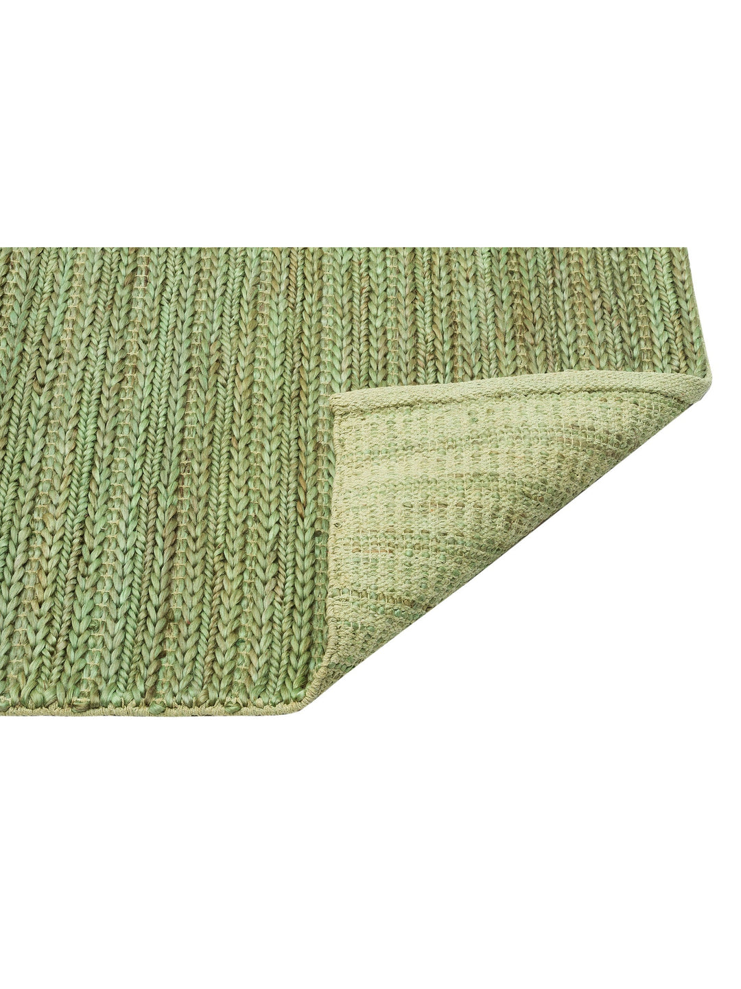 Knit Jüt Farklı Örgü Dokusuna Sahip El Dokuma Naturel Jüt Hasır Halı TRIPLE GREEN XW - Carpetdocia