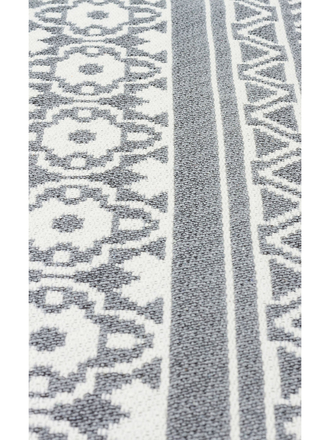 Maya %100 Naturel Pamuk Yıkanabilir Çift Taraflı Oturma Odası Mutfak Koridor Modern Kilim 07 GREY - Carpetdocia