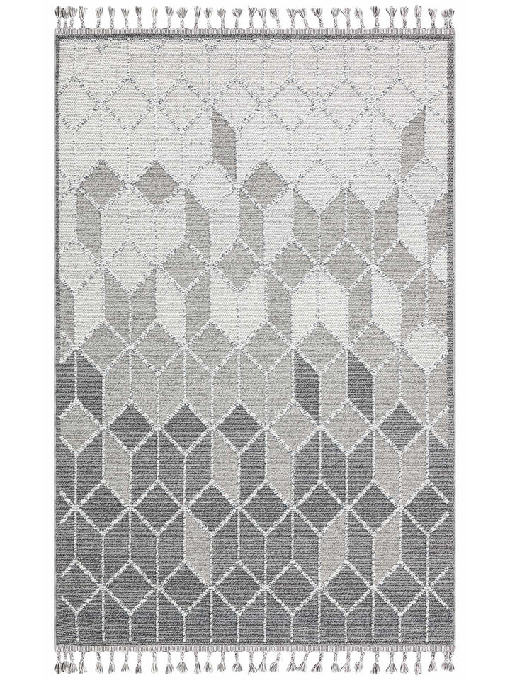 Ole Serisi Hasır Dokuma Oturma Odası Salon Koridor Antre Mutfak Modern İskandinav Halı 03 GREY - Carpetdocia