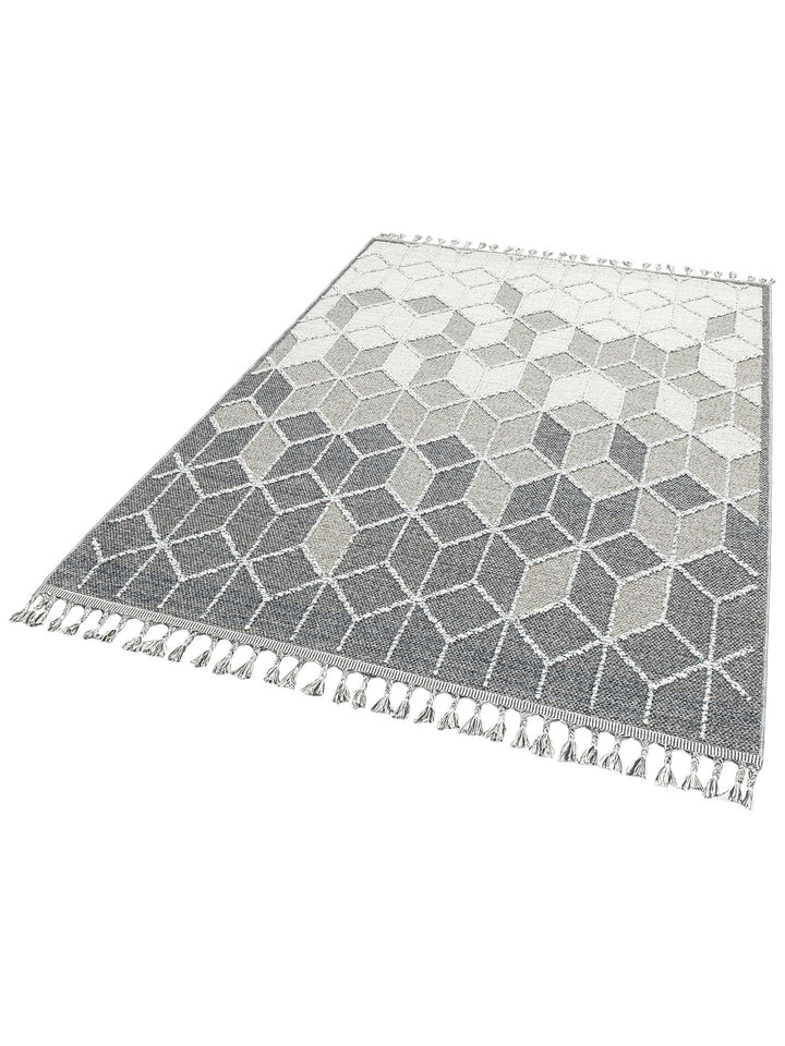 Ole Serisi Hasır Dokuma Oturma Odası Salon Koridor Antre Mutfak Modern İskandinav Halı 03 GREY - Carpetdocia