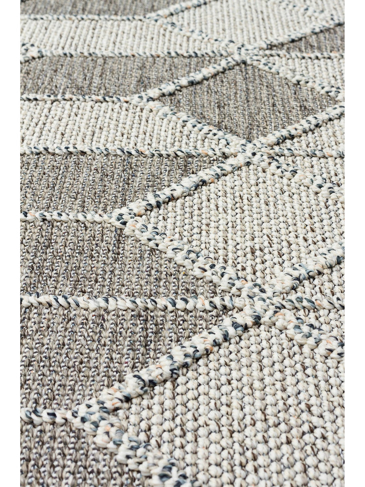 Ole Serisi Hasır Dokuma Oturma Odası Salon Koridor Antre Mutfak Modern İskandinav Halı 03 GREY - Carpetdocia