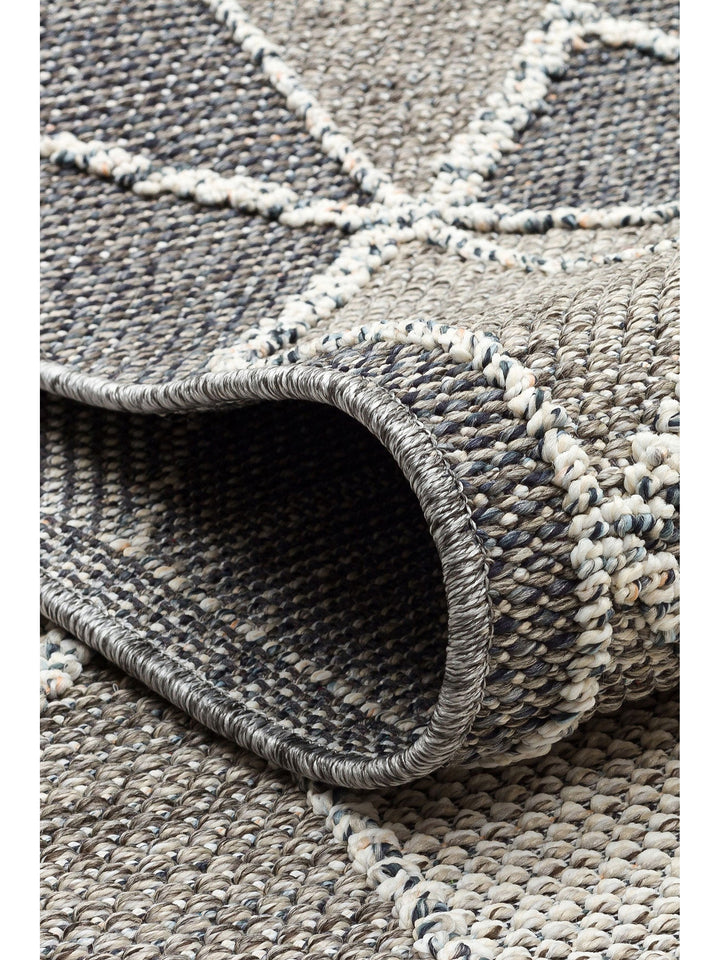 Ole Serisi Hasır Dokuma Oturma Odası Salon Koridor Antre Mutfak Modern İskandinav Halı 03 GREY - Carpetdocia