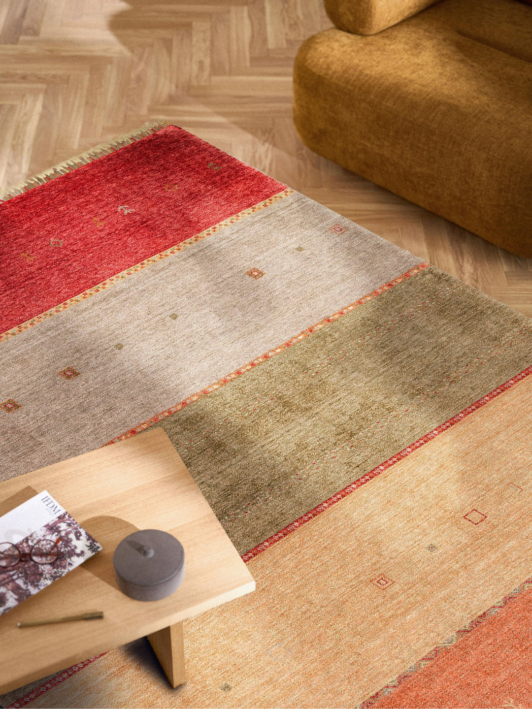 Oushak Carnaval %100 Naturel Kolay Temizlenir El Emeğiyle Üretilen Tensel Modern Uşak Halısı 11 RED - Carpetdocia