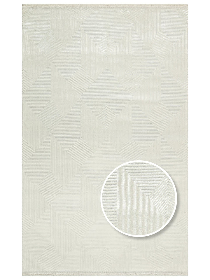 Smooth Hav Toz Vermez Modern Halı LUX 01 CREAM - Carpetdocia