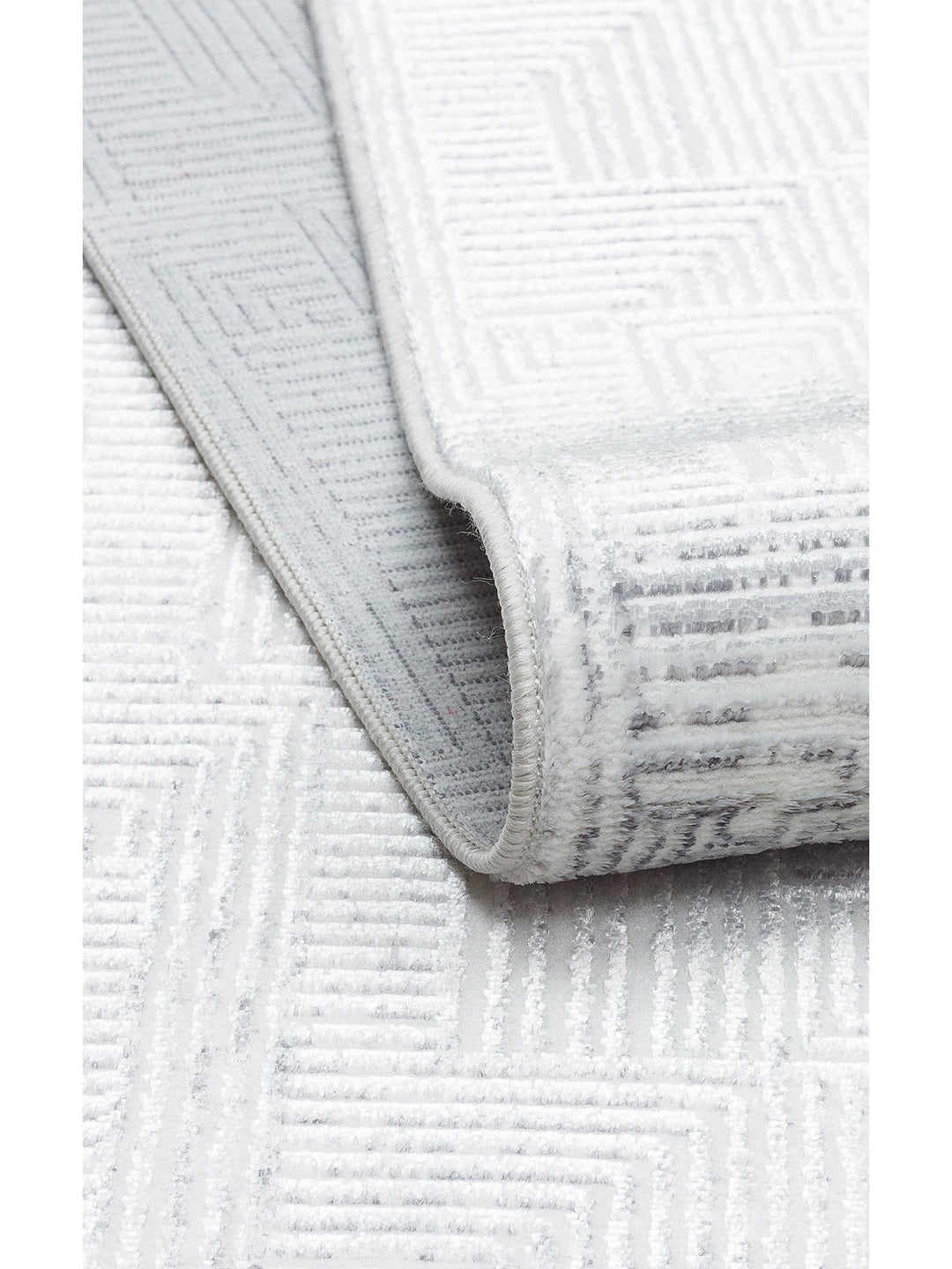 Smooth Yıkanabilir Kaymaz Parlak Oturma Odası Salon Koridor İnce Dokuma Modern Halı 109 CREAM GREY - Carpetdocia