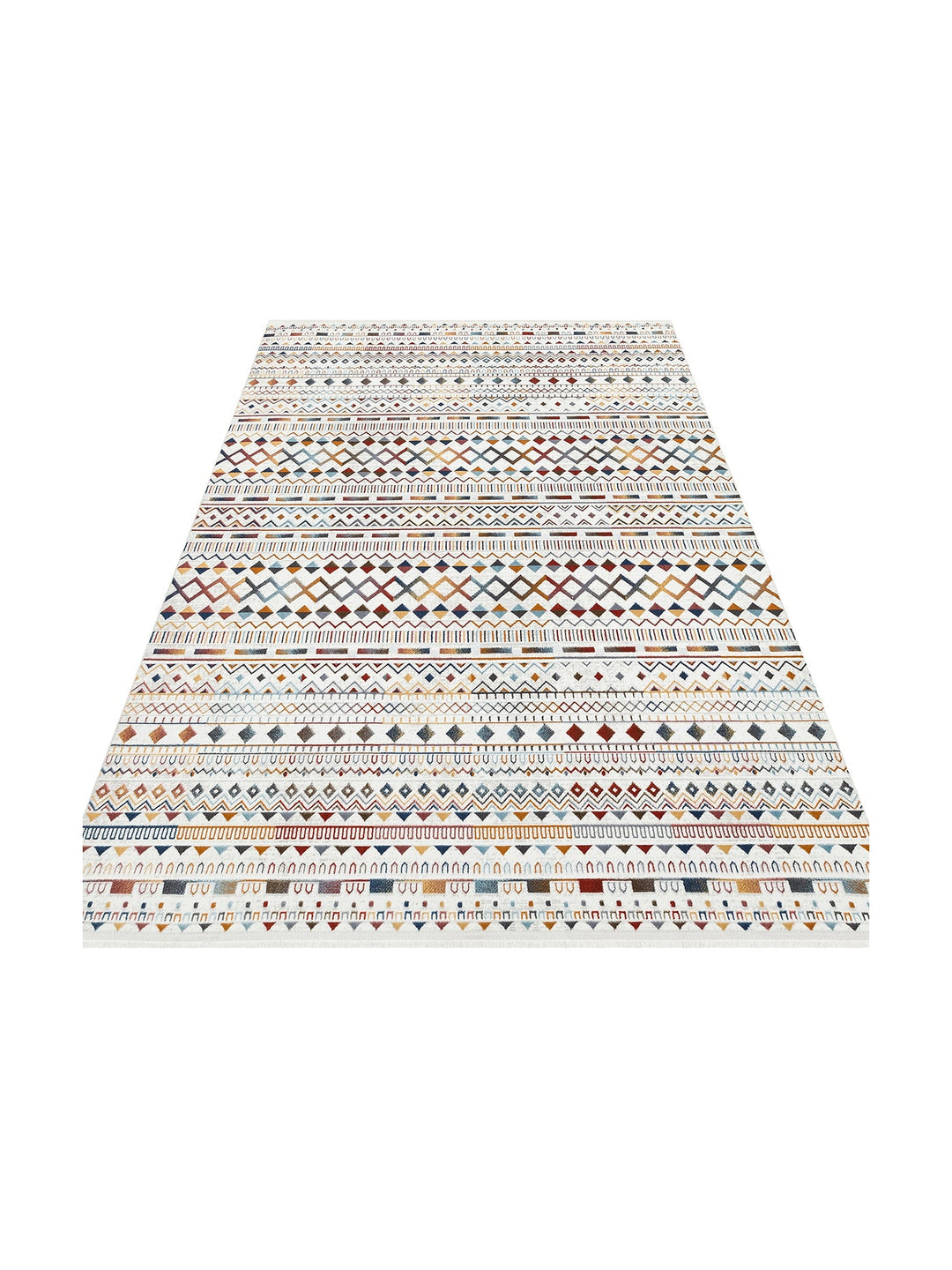 Smooth Yıkanabilir Kaymaz Parlak Oturma Odası Salon Koridor İnce Dokuma Modern Halı 111 MULTY XW - Carpetdocia