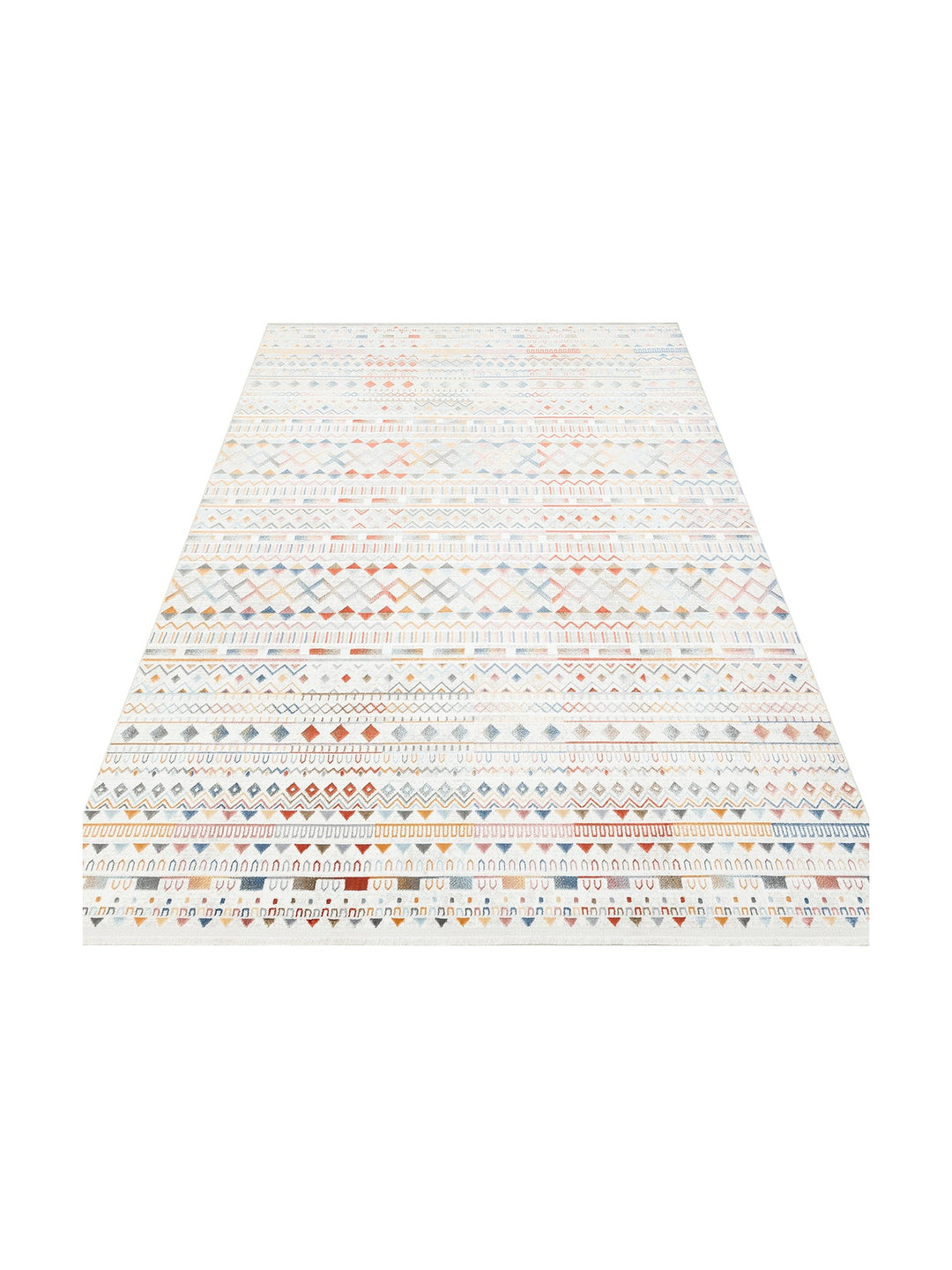 Smooth Yıkanabilir Kaymaz Parlak Oturma Odası Salon Koridor İnce Dokuma Modern Halı 111 MULTY XW - Carpetdocia