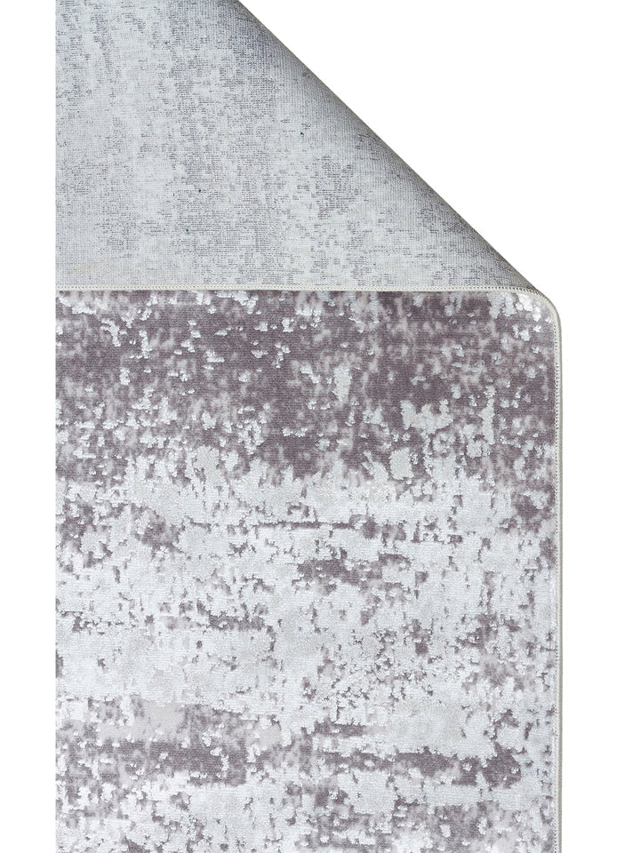 Smooth Yıkanabilir Kaymaz Parlak Oturma Odası Salon Koridor İnce Dokuma Modern Halı 112 GREY - Carpetdocia