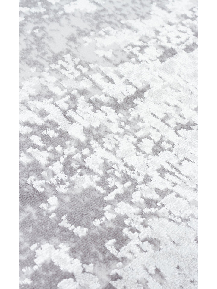 Smooth Yıkanabilir Kaymaz Parlak Oturma Odası Salon Koridor İnce Dokuma Modern Halı 112 GREY - Carpetdocia