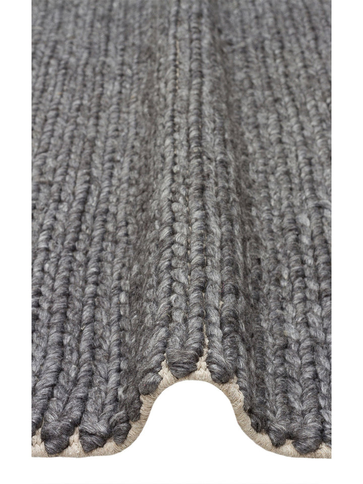 Woolstar %100 Naturel Kazak Desenli Salon Oturma Odası Koridor Antre El Dokuma Örgü Halı ANTRASIT - Carpetdocia