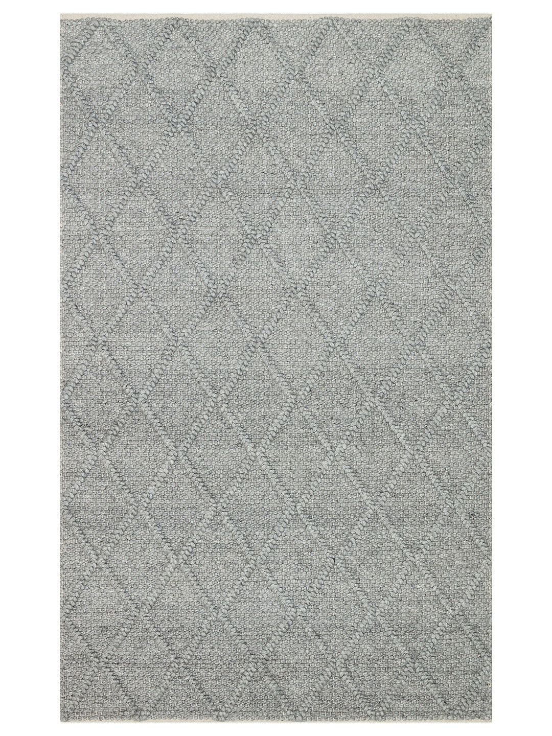 Woolstar %100 Naturel Kazak Desenli Salon Oturma Odası Koridor Antre El Dokuma Örgü Halı DIAMONDGREY - Carpetdocia