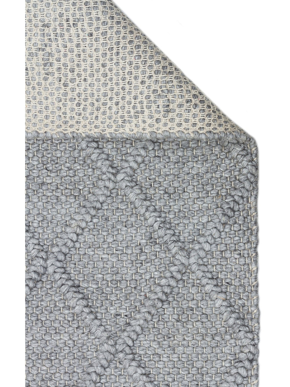 Woolstar %100 Naturel Kazak Desenli Salon Oturma Odası Koridor Antre El Dokuma Örgü Halı DIAMONDGREY - Carpetdocia