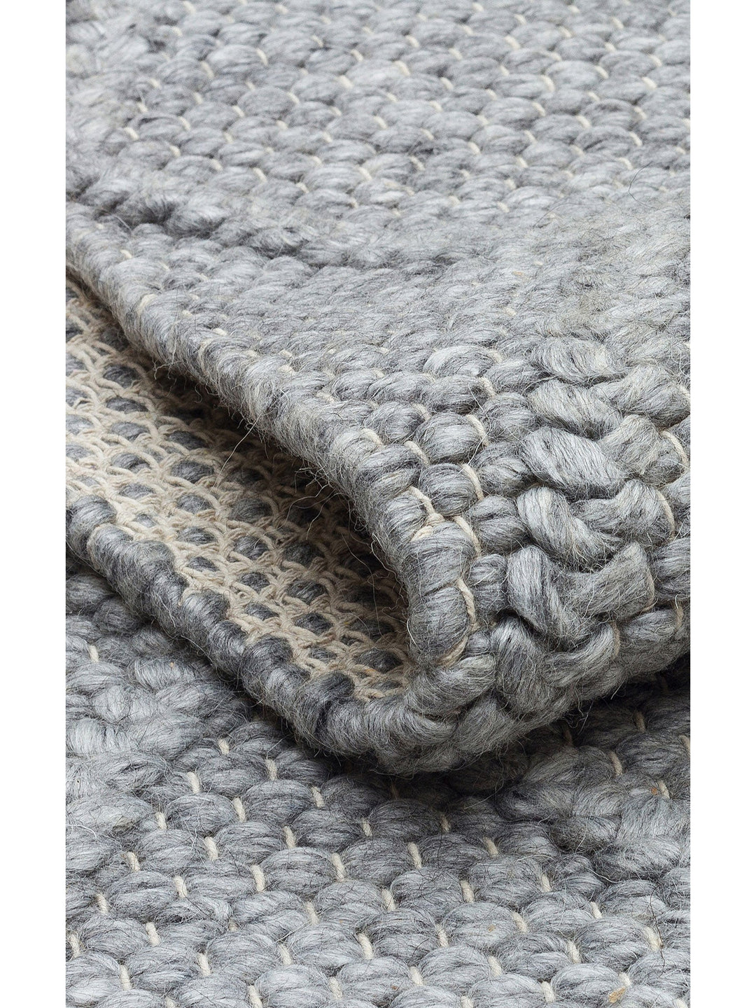 Woolstar %100 Naturel Kazak Desenli Salon Oturma Odası Koridor Antre El Dokuma Örgü Halı DIAMONDGREY - Carpetdocia